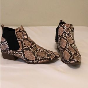 Snake skin booties